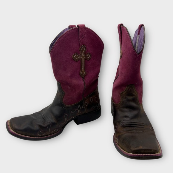 Ariat Womens 10011892 Suede Square Toe Western Hobo Boho Boots shoes sz 5‎ Nice - Picture 3 of 6